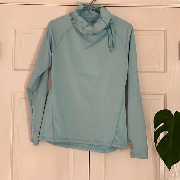 Layer8 cowl neck‎ workout top dri fit quick dry long sleeve lined thumb holes M - Picture 2 of 5